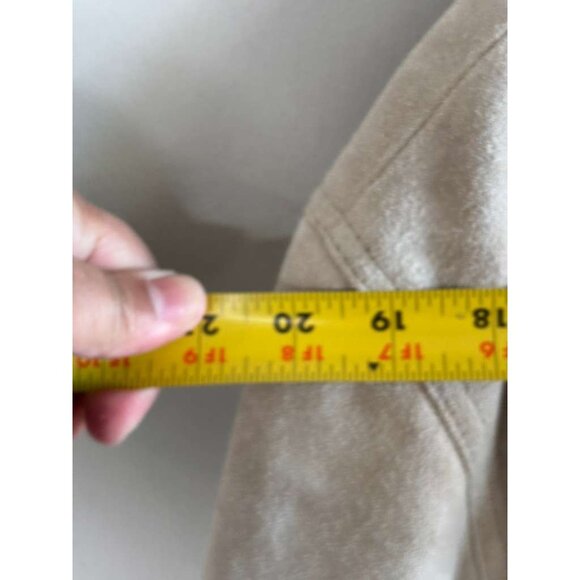 ZARA Mens Edition Long Sleeve Snap Button Suede Hoodie Jacket Tan Brown Size S-M - Picture 4 of 14